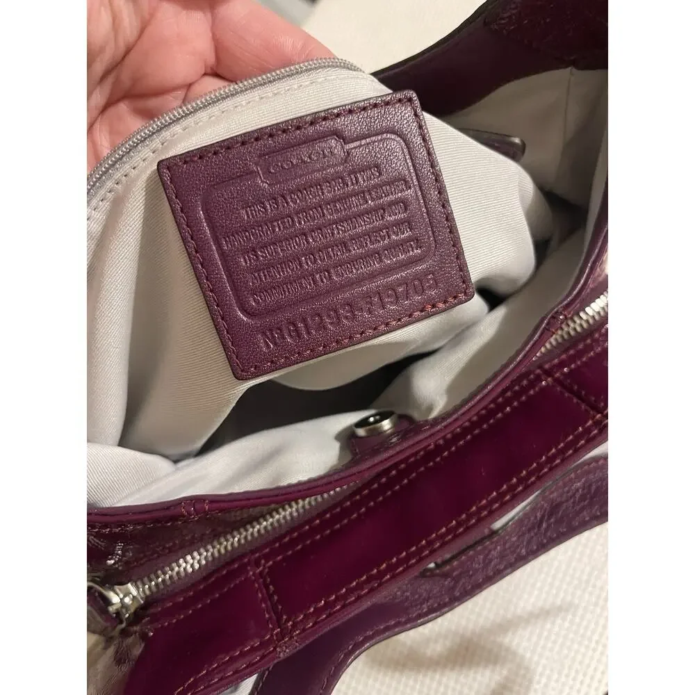 Coach Soho Large Y2K Hobo Shoulder Bag Crimson Plum Patent Leather NWOT